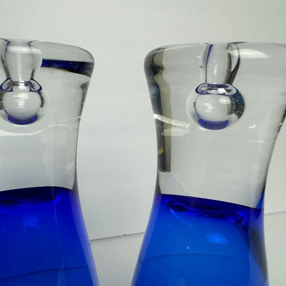Set of 3 Block Stockholm Cobalt Blue Crystal Glasses with Controlled Bubble 7.5